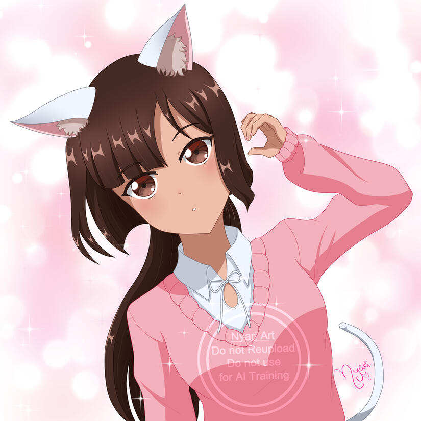 Female Tsukasa portrait, she's wearing her school uniform and has a bow on her hair.